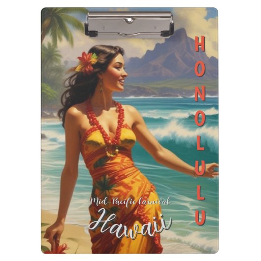  stijl Hawaiian Travel Honolulu Mid-Pacific Klembord (Voorkant)