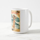  stijl Hawaiian Travel Honolulu Mid-Pacific Koffiemok (Voorkant rechts)