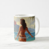  stijl Hawaiian Travel Honolulu Mid-Pacific Koffiemok (Voorkant rechts)