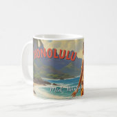  stijl Hawaiian Travel Honolulu Mid-Pacific Koffiemok (Voorkant links)