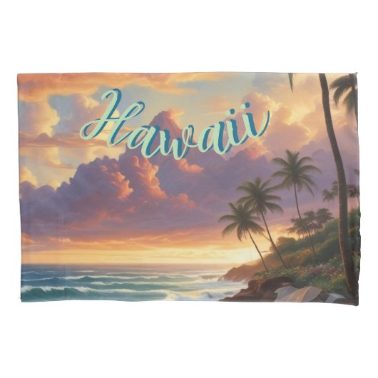 stijl Hawaiian Travel Honolulu Mid-Pacific Kussensloop (Voorkant)