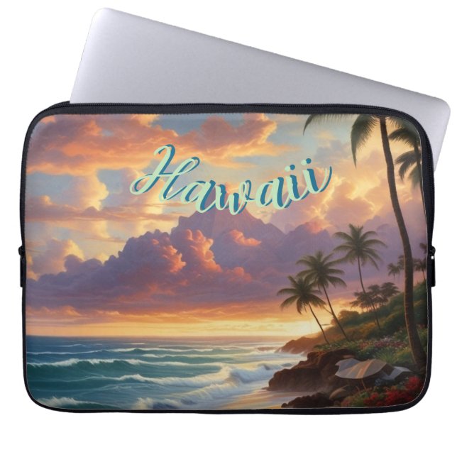  stijl Hawaiian Travel Honolulu Mid-Pacific Laptop Sleeve (Voorkant)