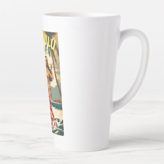  stijl Hawaiian Travel Honolulu Mid-Pacific Latte Mok (Rechts)