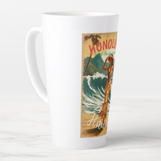  stijl Hawaiian Travel Honolulu Mid-Pacific Latte Mok (Linkerhoek)