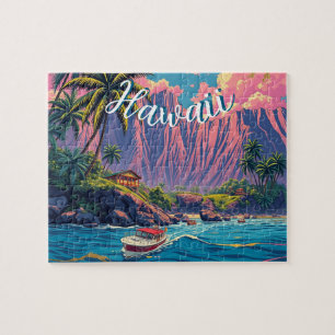  stijl Hawaiian Travel Honolulu Mid-Pacific Legpuzzel