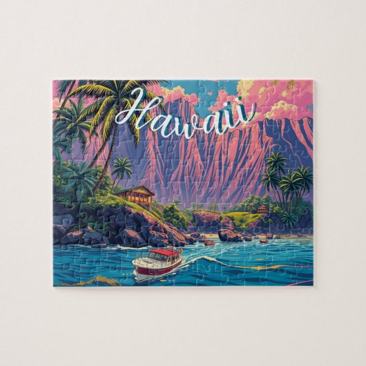 stijl Hawaiian Travel Honolulu Mid-Pacific Legpuzzel (Horizontaal)