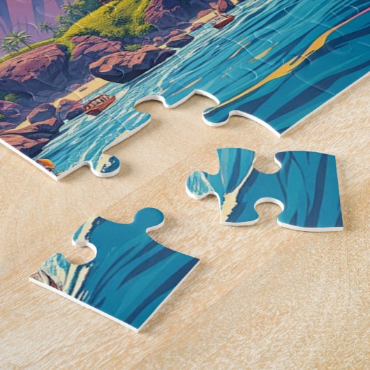  stijl Hawaiian Travel Honolulu Mid-Pacific Legpuzzel (Zijkant)