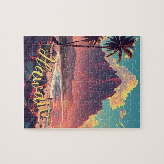  stijl Hawaiian Travel Honolulu Mid-Pacific Legpuzzel (Horizontaal)