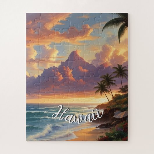  stijl Hawaiian Travel Honolulu Mid-Pacific Legpuzzel (Verticaal)