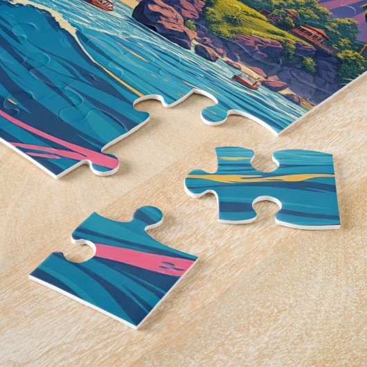  stijl Hawaiian Travel Honolulu Mid-Pacific Legpuzzel (Zijkant)