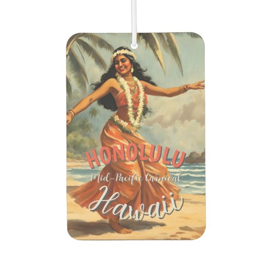  stijl Hawaiian Travel Honolulu Mid-Pacific Luchtverfrisser (Voorkant)