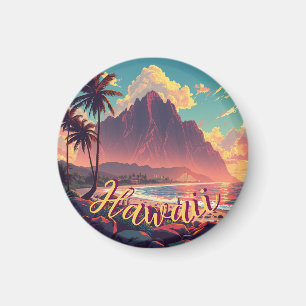  stijl Hawaiian Travel Honolulu Mid-Pacific Magneet