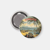  stijl Hawaiian Travel Honolulu Mid-Pacific Magneet (Voorkant / Achterkant)