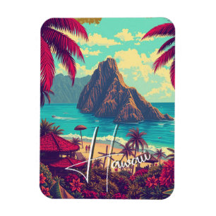  stijl Hawaiian Travel Honolulu Mid-Pacific Magneet