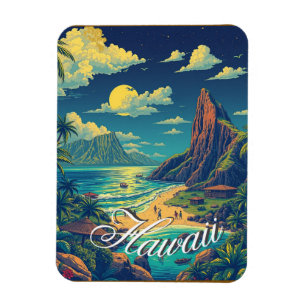stijl Hawaiian Travel Honolulu Mid-Pacific Magneet