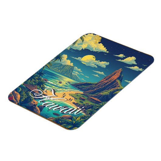  stijl Hawaiian Travel Honolulu Mid-Pacific Magneet (Linkerzijde)