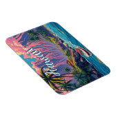  stijl Hawaiian Travel Honolulu Mid-Pacific Magneet (Rechterzijde)