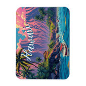  stijl Hawaiian Travel Honolulu Mid-Pacific Magneet (Verticaal)