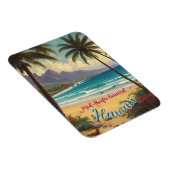  stijl Hawaiian Travel Honolulu Mid-Pacific Magneet (Rechterzijde)