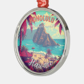 stijl Hawaiian Travel Honolulu Mid-Pacific Metalen Ornament (Links)