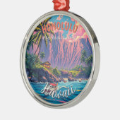  stijl Hawaiian Travel Honolulu Mid-Pacific Metalen Ornament (Links)