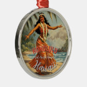  stijl Hawaiian Travel Honolulu Mid-Pacific Metalen Ornament (Rechts)