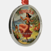  stijl Hawaiian Travel Honolulu Mid-Pacific Metalen Ornament (Rechts)