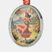  stijl Hawaiian Travel Honolulu Mid-Pacific Metalen Ornament (Links)