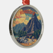  stijl Hawaiian Travel Honolulu Mid-Pacific Metalen Ornament (Rechts)