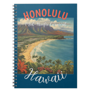  stijl Hawaiian Travel Honolulu Mid-Pacific Notitieboek