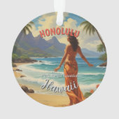  stijl Hawaiian Travel Honolulu Mid-Pacific Ornament (achterkant)