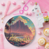  stijl Hawaiian Travel Honolulu Mid-Pacific Papieren Bordje (Feest)