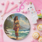  stijl Hawaiian Travel Honolulu Mid-Pacific Papieren Bordje (Feest)