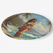  stijl Hawaiian Travel Honolulu Mid-Pacific Papieren Bordje (Gekanteld)