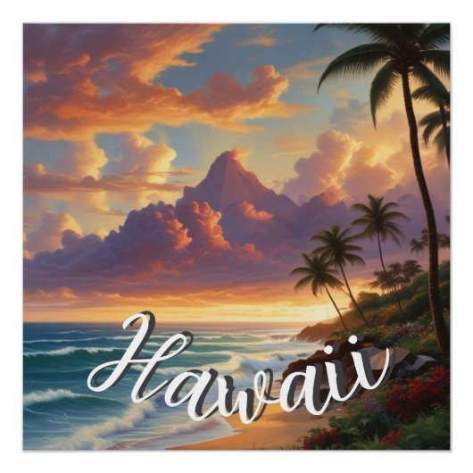  stijl Hawaiian Travel Honolulu Mid-Pacific Perfect Poster (Voorkant)