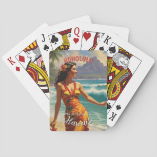  stijl Hawaiian Travel Honolulu Mid-Pacific Pokerkaarten