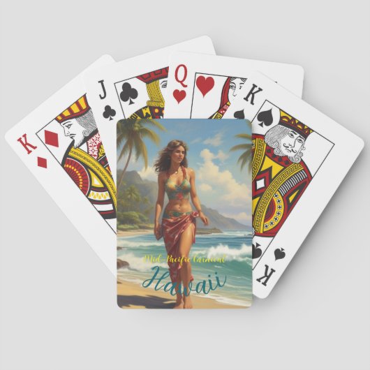  stijl Hawaiian Travel Honolulu Mid-Pacific Pokerkaarten (Achterkant)