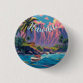 stijl Hawaiian Travel Honolulu Mid-Pacific Ronde Button 3,2 Cm (Voorkant)
