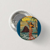  stijl Hawaiian Travel Honolulu Mid-Pacific Ronde Button 3,2 Cm (Voorkant /achterkant)