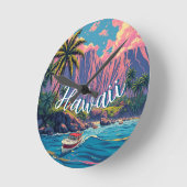 stijl Hawaiian Travel Honolulu Mid-Pacific Ronde Klok (Hoek)