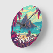  stijl Hawaiian Travel Honolulu Mid-Pacific Ronde Klok (Hoek)