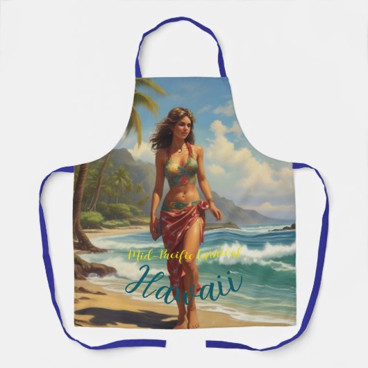  stijl Hawaiian Travel Honolulu Mid-Pacific Schort (Voorkant)