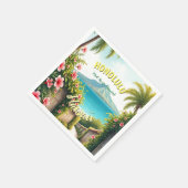 stijl Hawaiian Travel Honolulu Mid-Pacific Servet (Hoek)