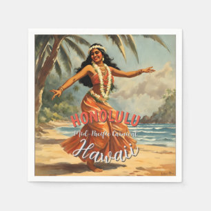 stijl Hawaiian Travel Honolulu Mid-Pacific Servet