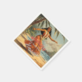  stijl Hawaiian Travel Honolulu Mid-Pacific Servet (Hoek)