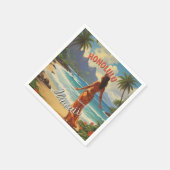  stijl Hawaiian Travel Honolulu Mid-Pacific Servet (Hoek)