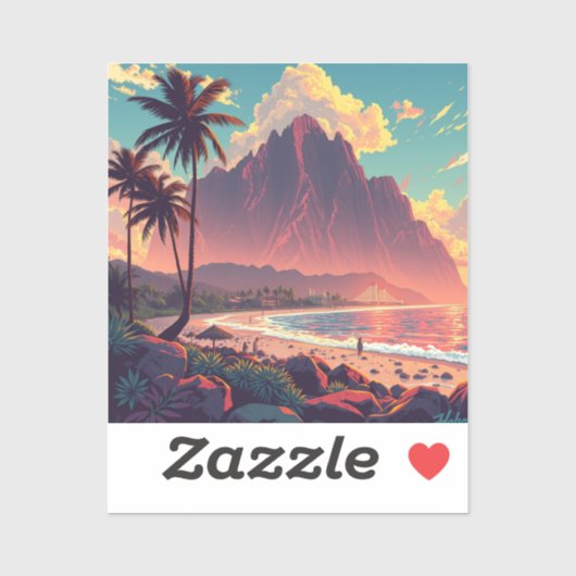  stijl Hawaiian Travel Honolulu Mid-Pacific Sticker (Vel)