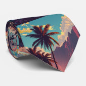 stijl Hawaiian Travel Honolulu Mid-Pacific Stropdas (Opgerold)