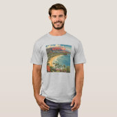  stijl Hawaiian Travel Honolulu Mid-Pacific T-shirt (Voorkant volledig)