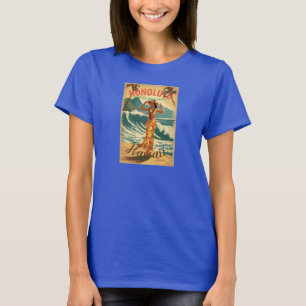  stijl Hawaiian Travel Honolulu Mid-Pacific T-shirt